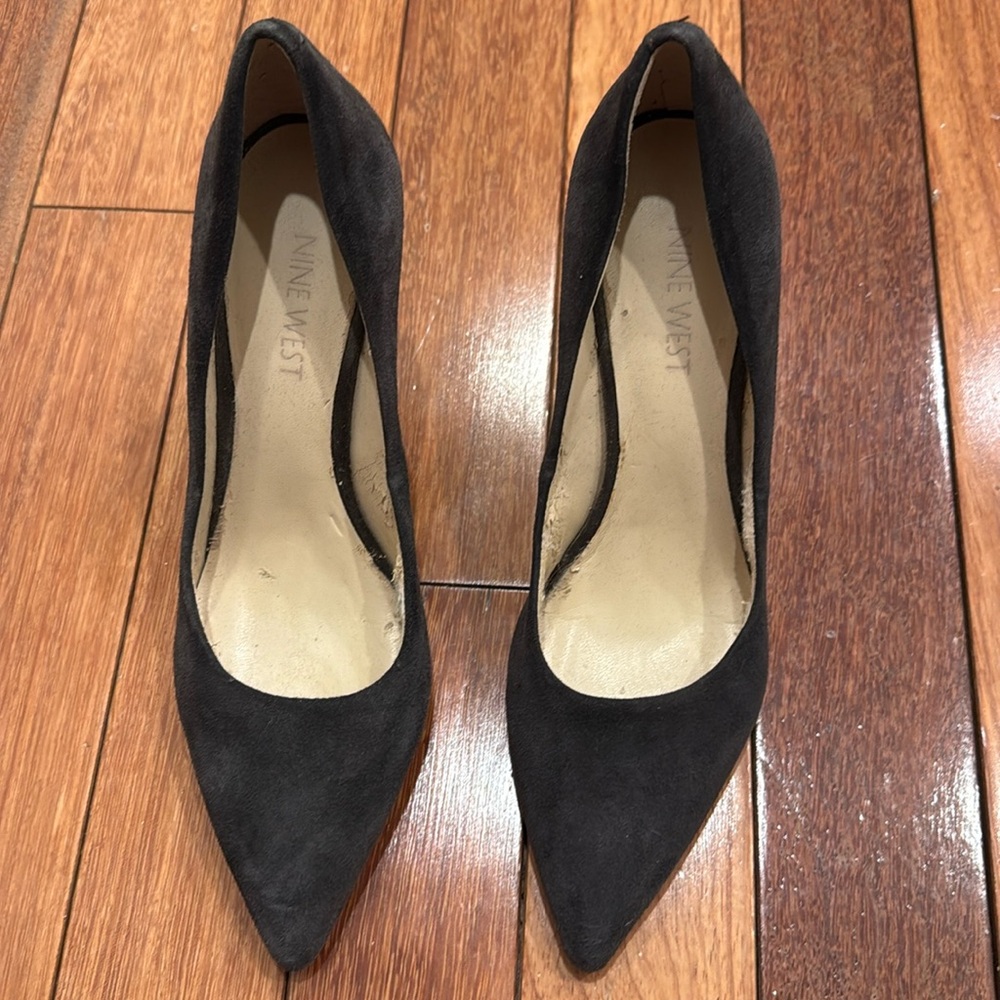Gray Suede Heels